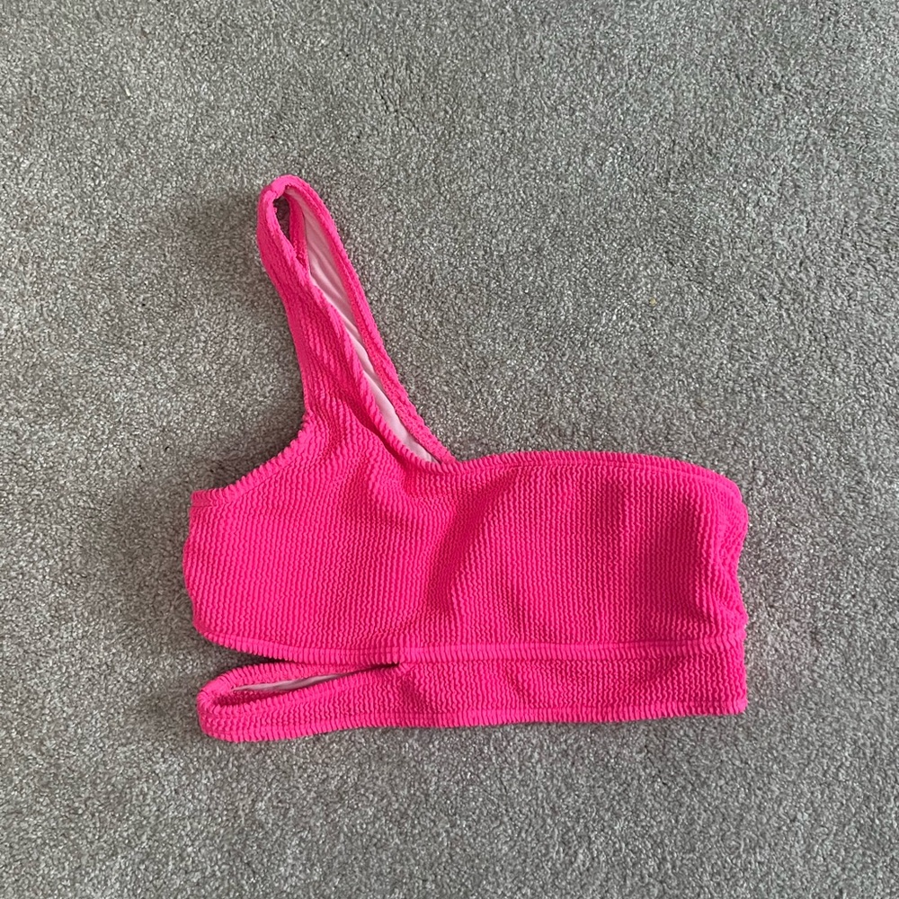 Vibrant Pink One-Shoulder Swimsuit Top